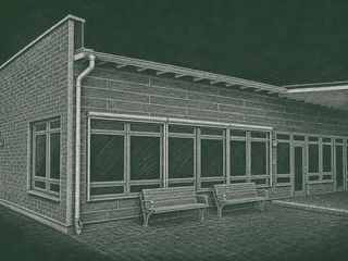 Chalkboard-illustration av Hjulsbroskolan, Linköping
