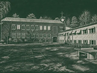 Chalkboard-illustration av Dalskolan, Tyresö