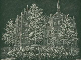 Chalkboard-illustration av Katedralskolan, Lund