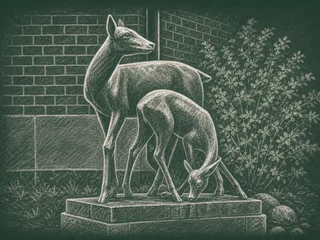 Chalkboard-illustration av Blackebergsskolan, Stockholm