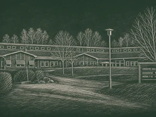 Chalkboard-illustration av Söråkers skola, Timrå