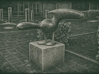 Chalkboard-illustration av Stenhammarskolan, Flen