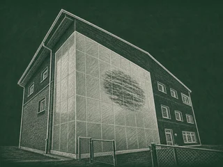 Chalkboard illustration of Berzeliusskolan 4, Linköping