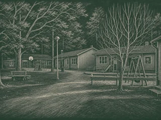 Chalkboard-illustration av Hagbyskolan, Linköping