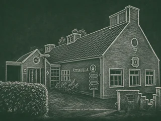 Chalkboard-illustration av Ättekullaskolan, Helsingborg