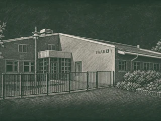 Chalkboard-illustration av Påarps skola, Helsingborg