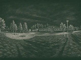 Chalkboard-illustration av Torpgärdsskolan, Boden