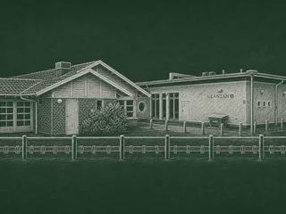 Chalkboard-illustration av Gläntanskolan, Helsingborg