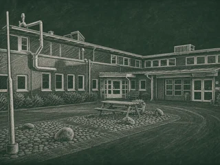 Chalkboard-illustration av Fria Läroverken Linköping, Linköping