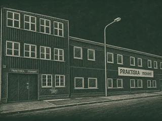 Chalkboard-illustration av Praktiska Gymnasiet Helsingborg, Helsingborg