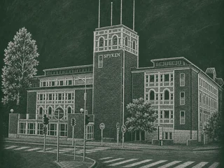 Chalkboard-illustration av Gymnasieskolan Spyken, Lund