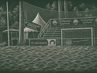 Chalkboard-illustration av Lindeskolan, Stockholm