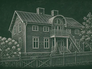 Chalkboard-illustration av Montessoriskolan Casa, Göteborg