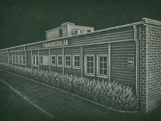 Chalkboard-illustration av Tanneforsskolan, Linköping