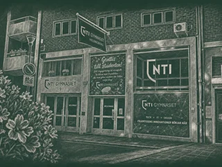 Chalkboard-illustration av NTI Gymnasiet Helsingborg, Helsingborg