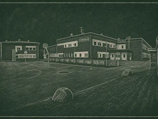 Chalkboard-illustration av Stureskolan, Boden