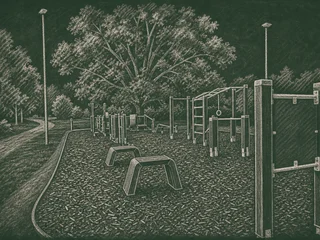 Chalkboard-illustration av Vattmyraskolan, Järfälla
