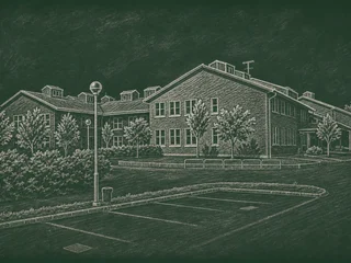 Chalkboard-illustration av Kunskapskällan, Herrljunga