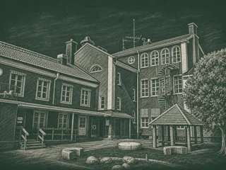 Chalkboard-illustration av Freinetskolan Hugin, Norrtälje