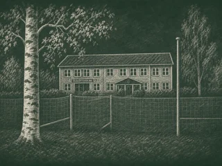 Chalkboard-illustration av Hagenskolan, Habo