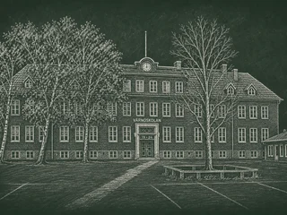 Chalkboard-illustration av Vårboskolan, Burlöv