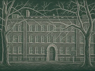 Chalkboard-illustration av Rörsjöskolan, Malmö