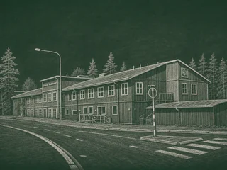 Chalkboard-illustration av Internationella Engelska Skolan Huddinge, Huddinge