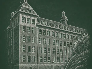 Chalkboard-illustration av Adolf Fredriks musikklasser, Stockholm