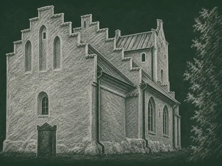 Chalkboard-illustration av RÅBY, Upplands-Bro