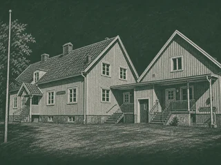 Chalkboard-illustration av VÄSTRA FÖRSKOLAN, Vara