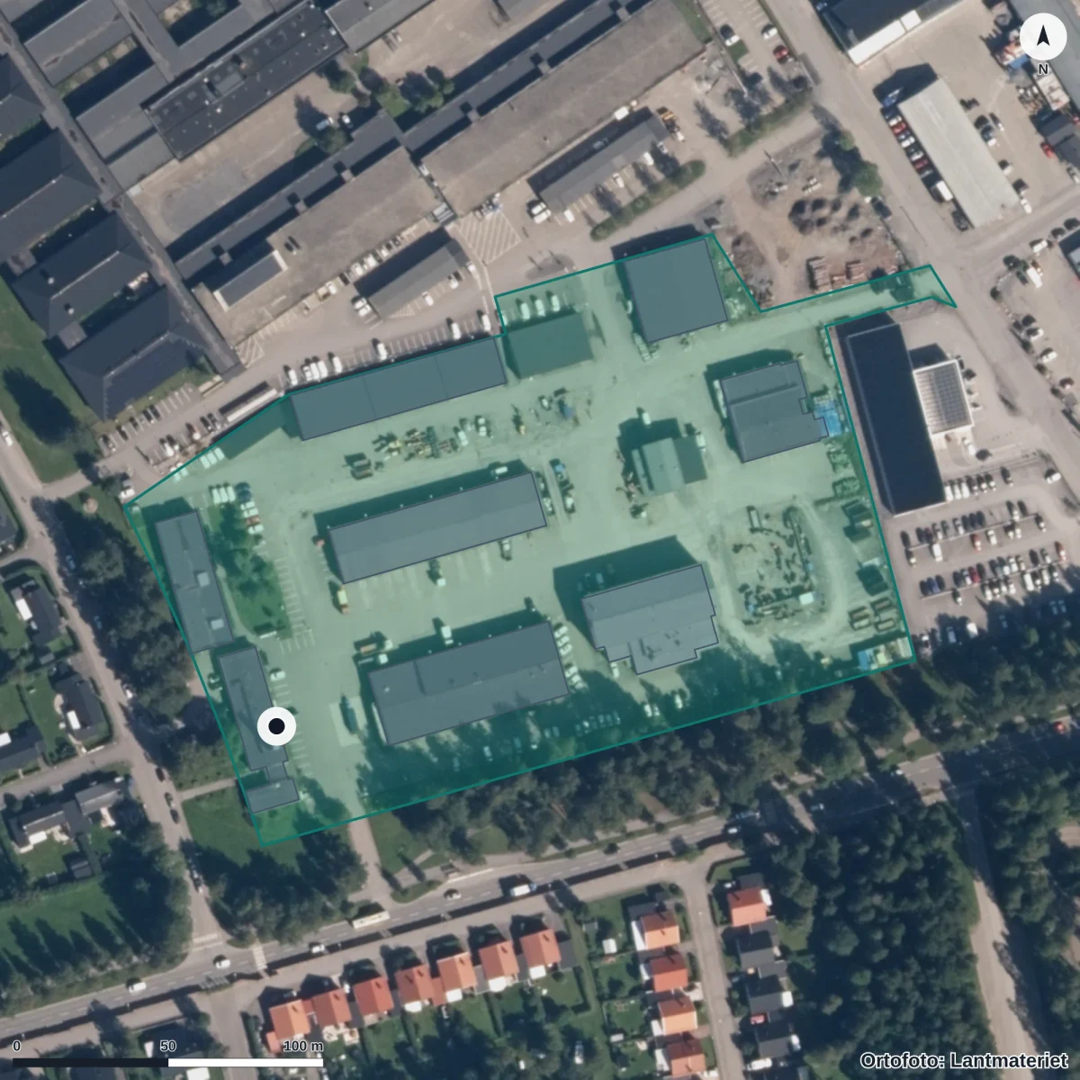 Flygbild över Modersmål, ortofoto från Lantmäteriet