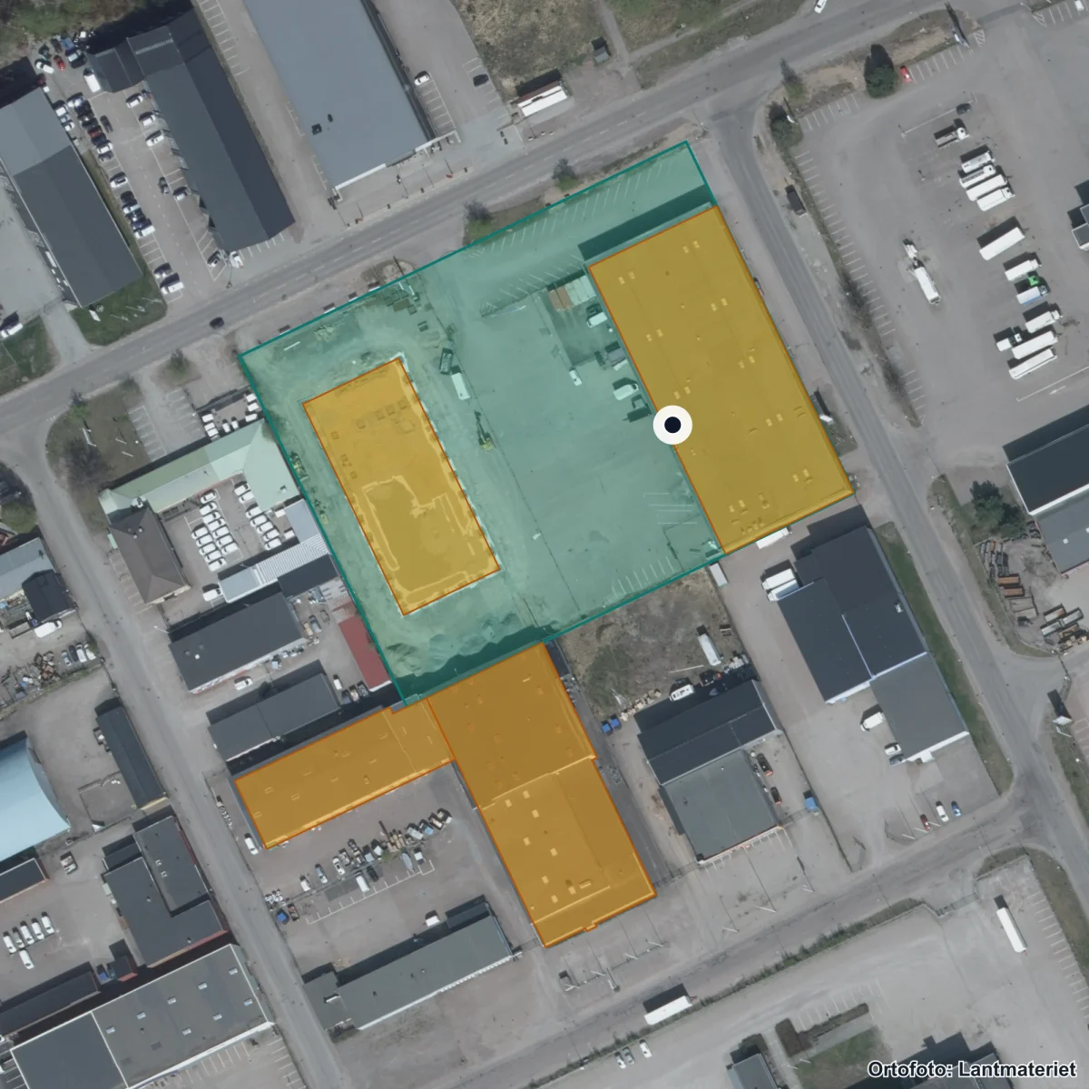 Flygbild över Resursskola Örsholmen, ortofoto från Lantmäteriet