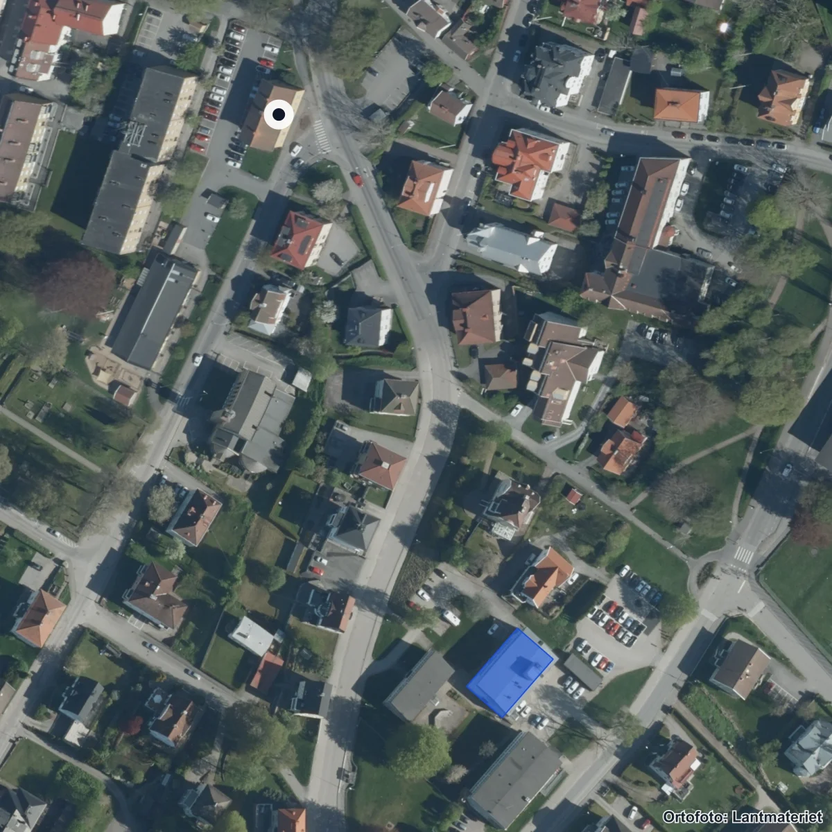 Flygbild över Modersmål, ortofoto från Lantmäteriet