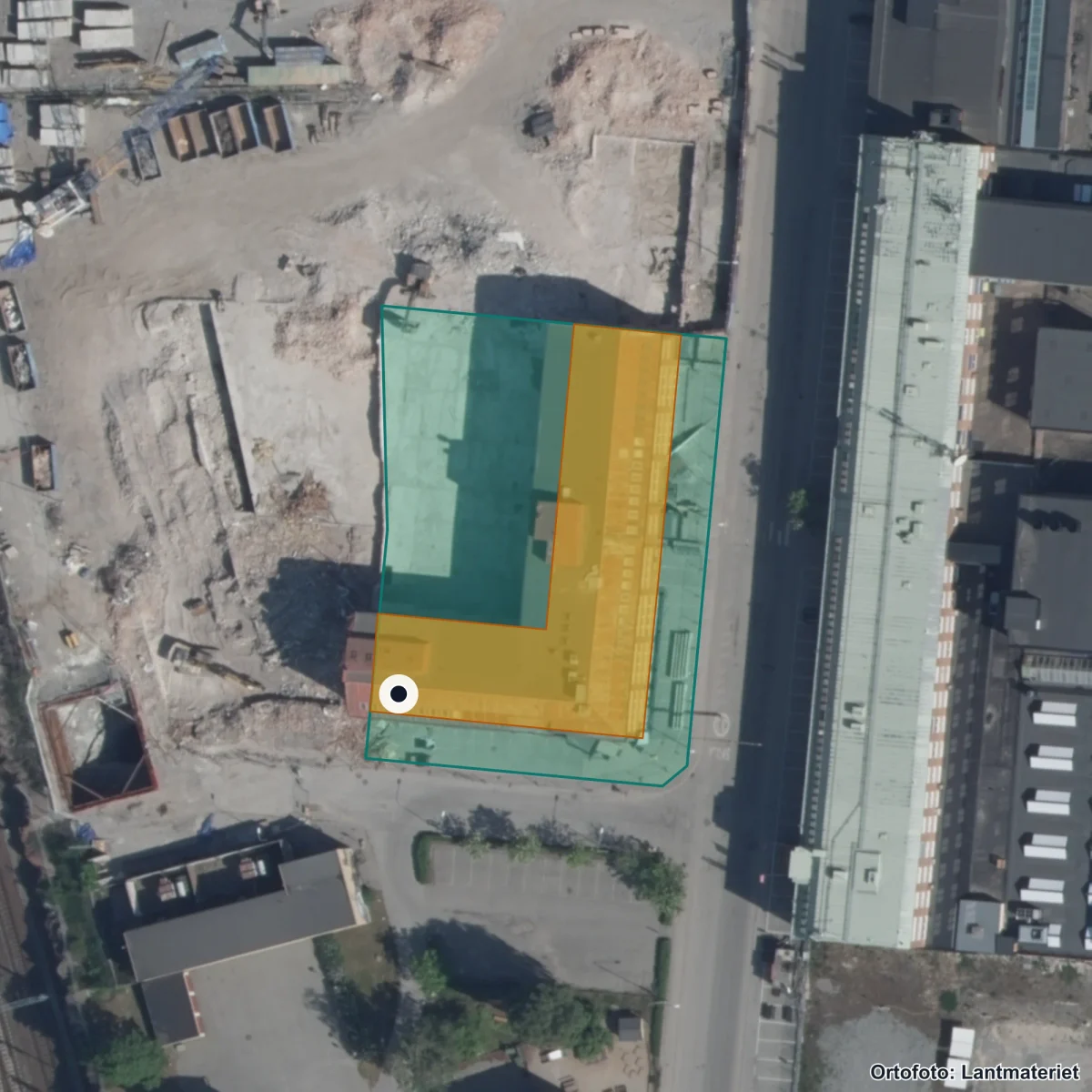 Flygbild över Solna Enskilda Skola, ortofoto från Lantmäteriet