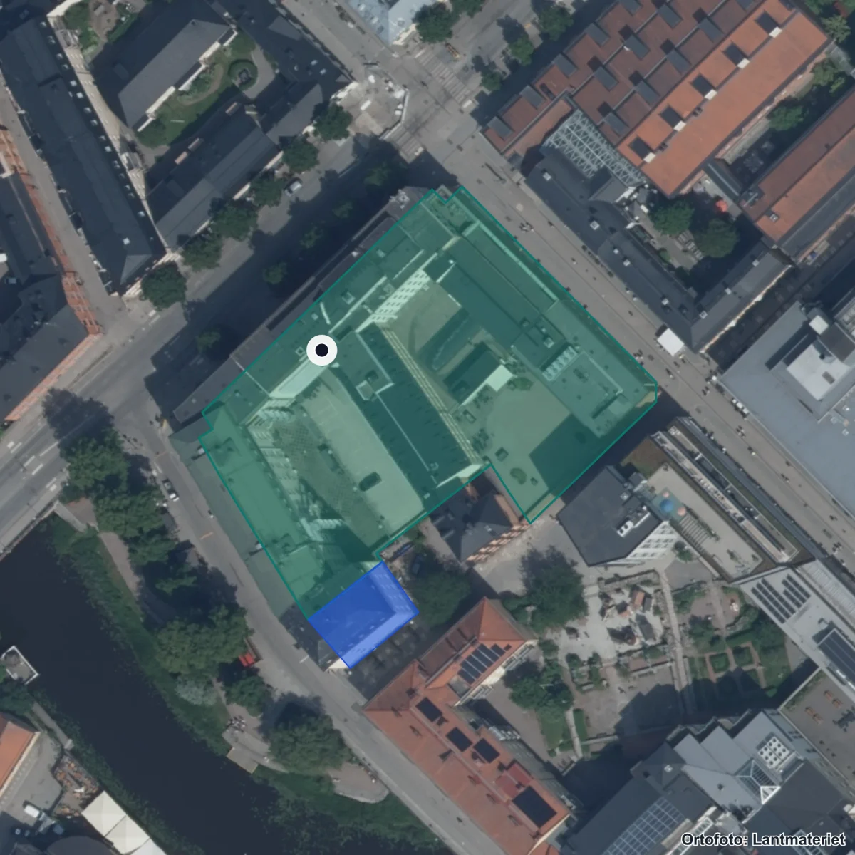 Aerial view of MoA Lärcentrum, orthophoto from Lantmäteriet