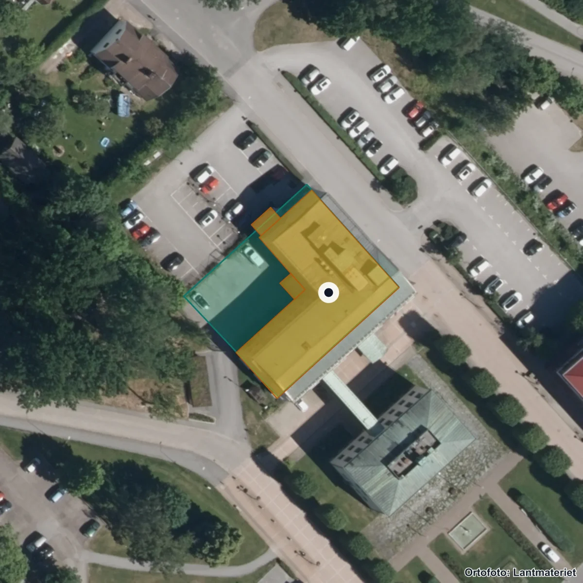 Flygbild över Central Insamlingsenhet Enskild verksamhet, ortofoto från Lantmäteriet