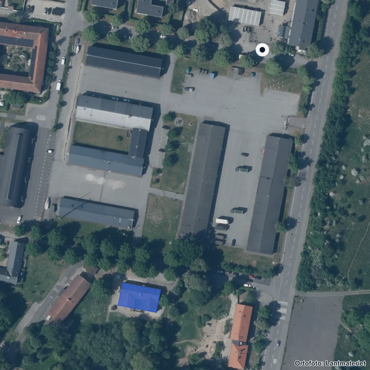Flygbild över Montessori Mondial Malmö, ortofoto från Lantmäteriet