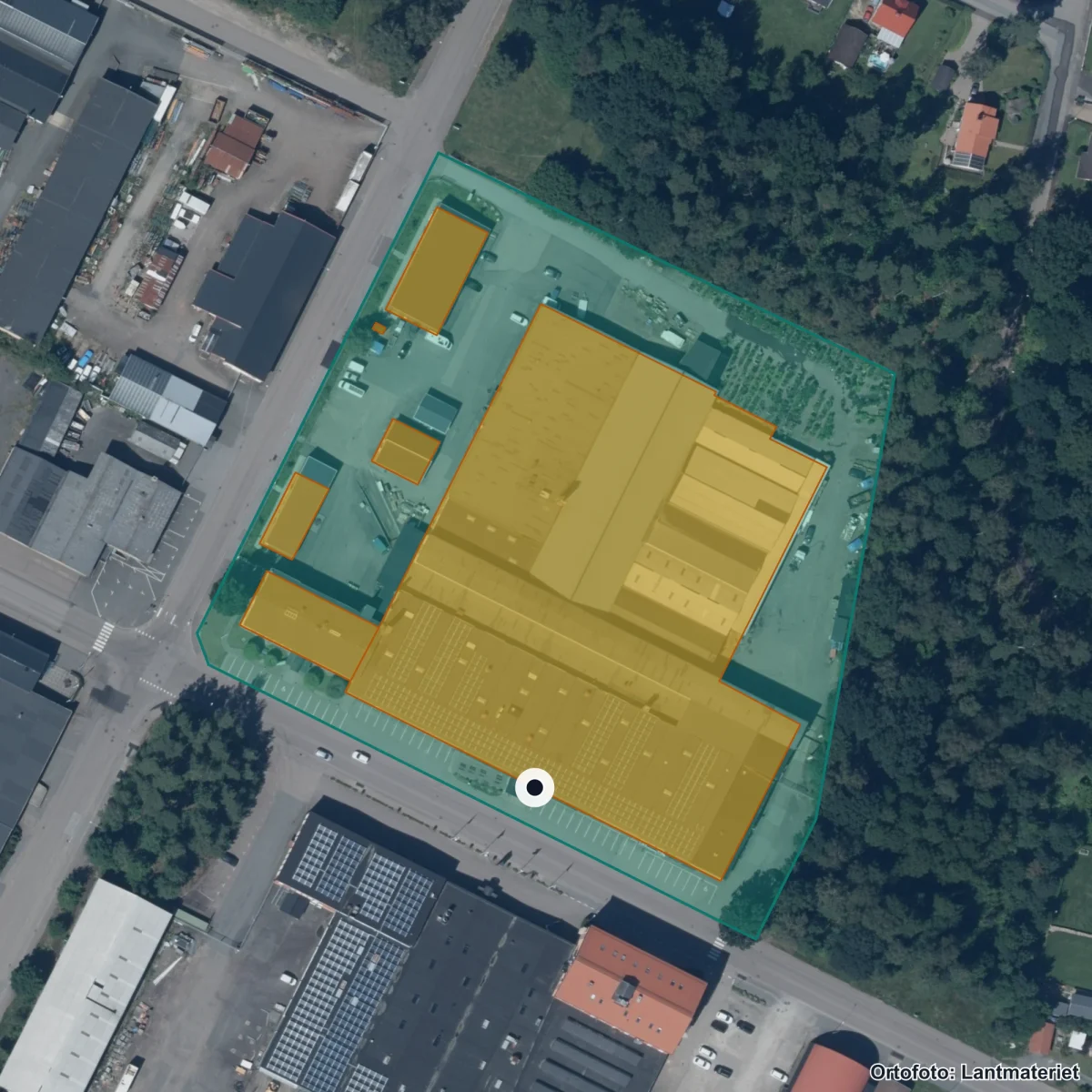 Flygbild över Lärcenter, vuxenutbildning, ortofoto från Lantmäteriet