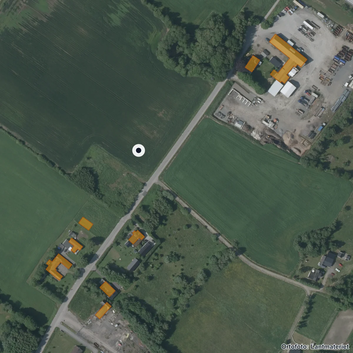 Flygbild över Söderskolan, ortofoto från Lantmäteriet