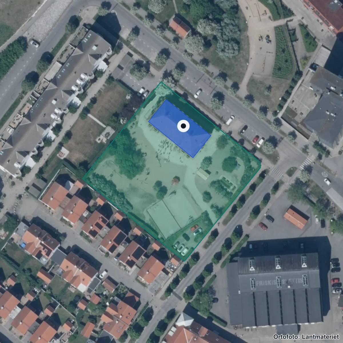 Flygbild över Skolan på Ön, ortofoto från Lantmäteriet