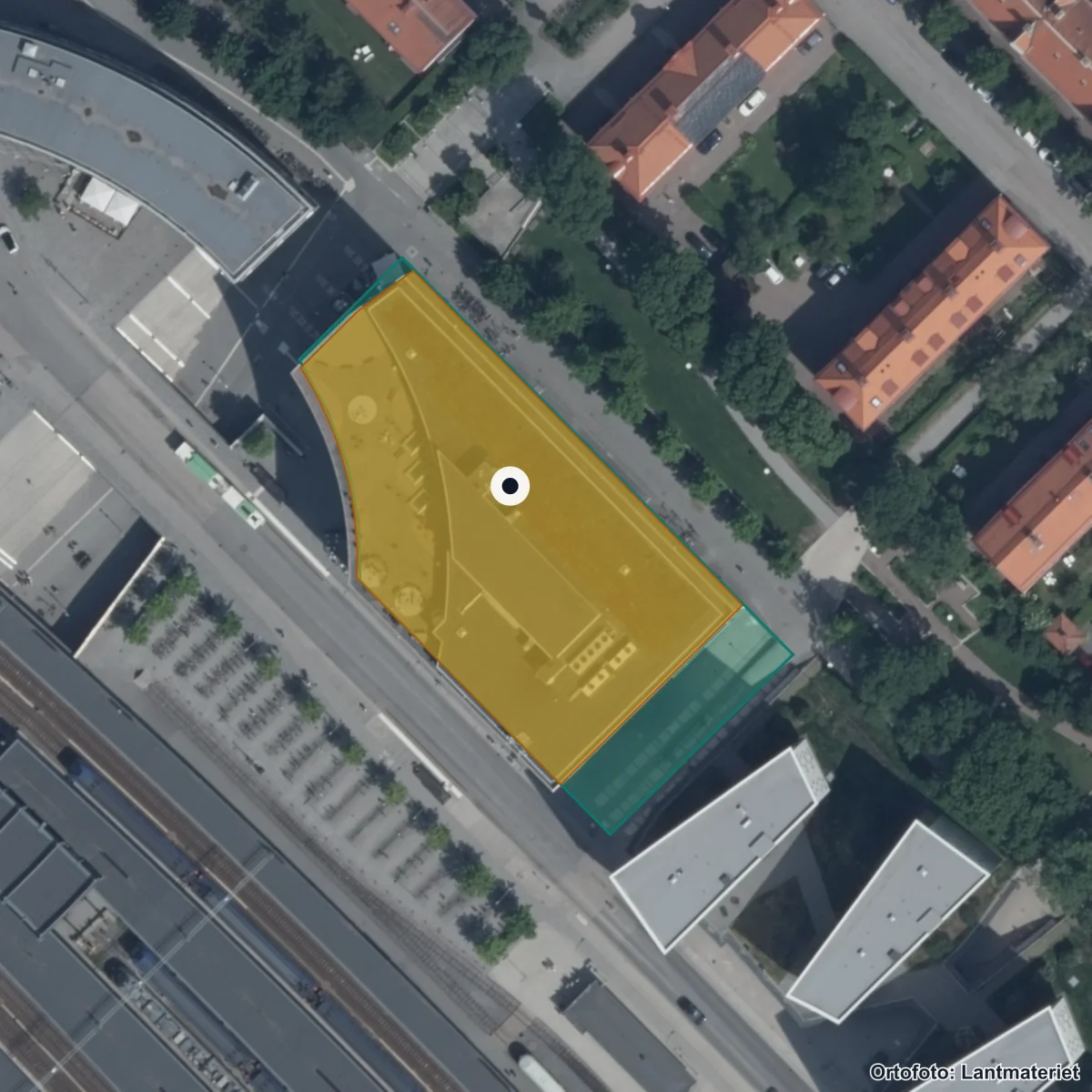 Flygbild över Central Insamlingsenhet Enskild verksamhet, ortofoto från Lantmäteriet
