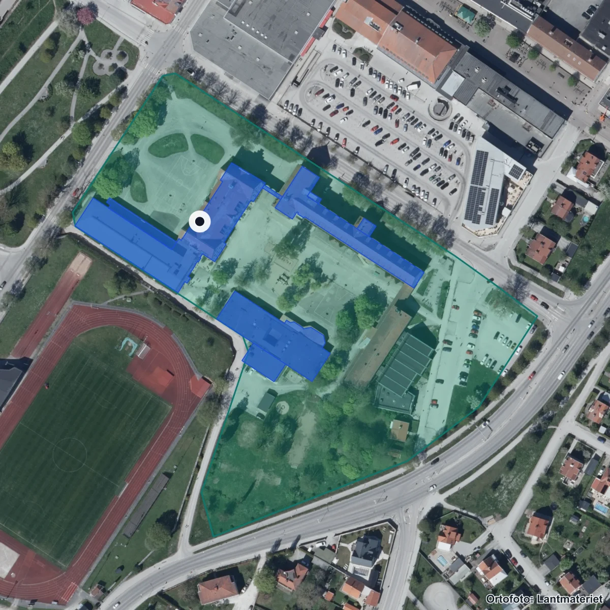 Flygbild över Tal och Språk 7-9, ortofoto från Lantmäteriet