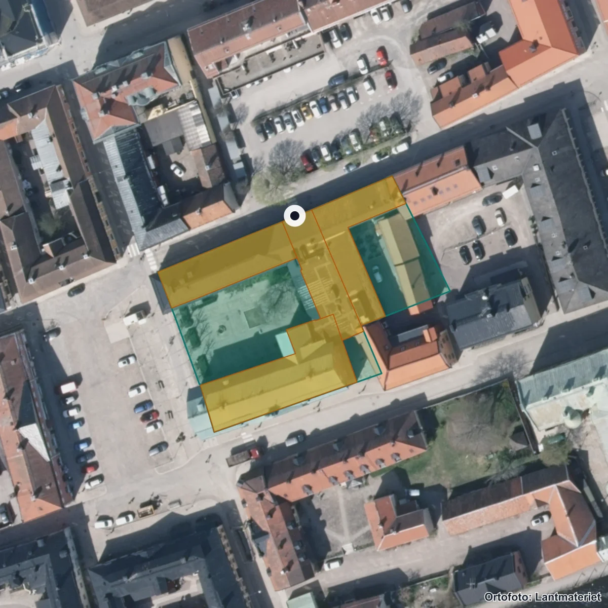 Flygbild över Central Insamlingsenhet, ortofoto från Lantmäteriet
