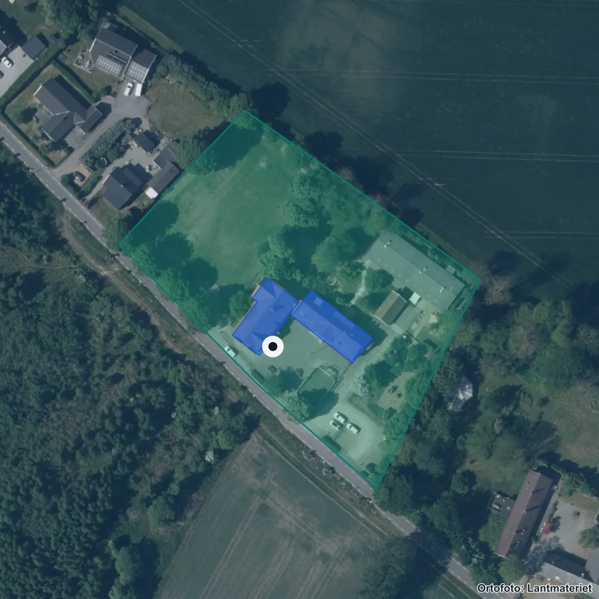 Flygbild över Tottarps skola, ortofoto från Lantmäteriet