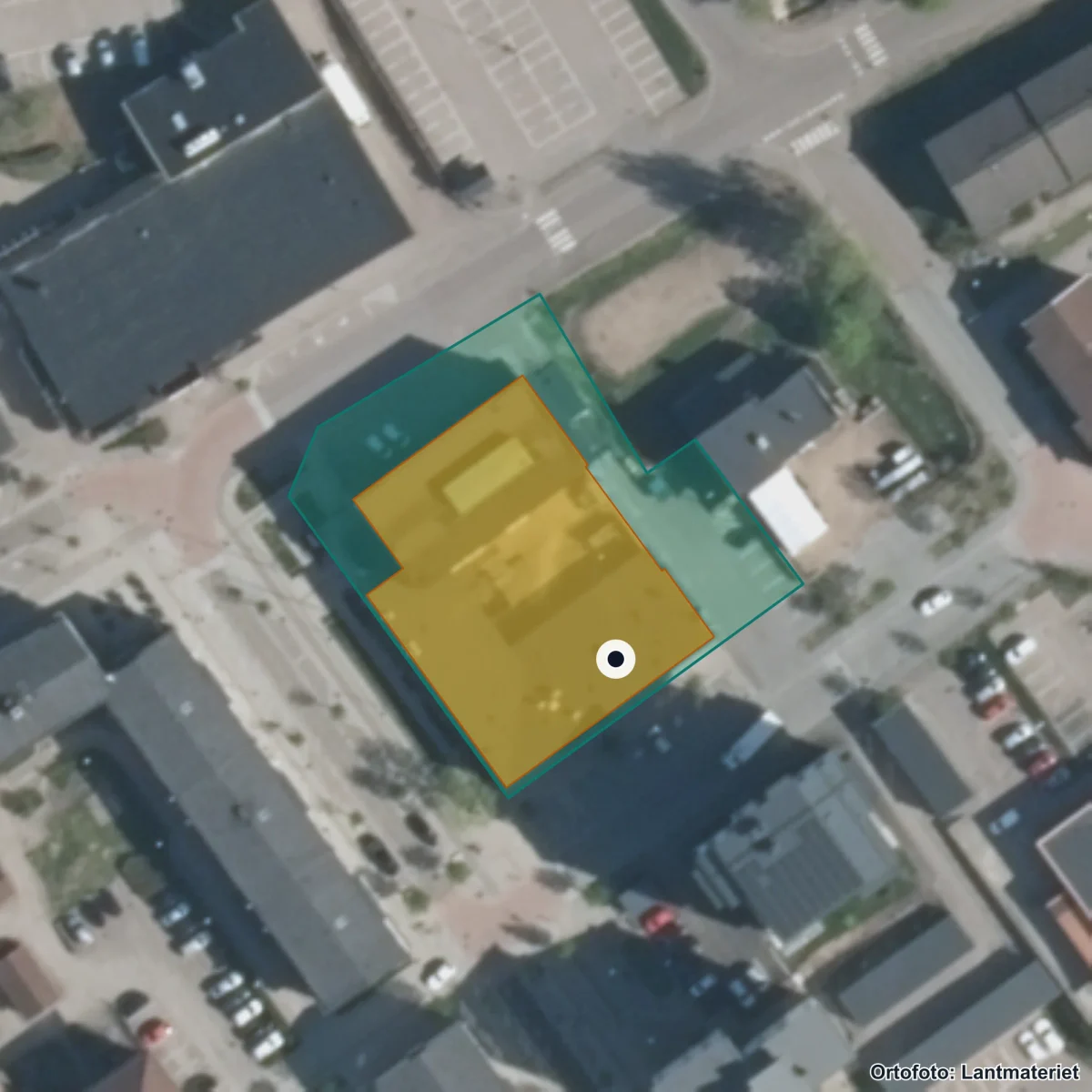 Flygbild över Central Insamlingsenhet, ortofoto från Lantmäteriet