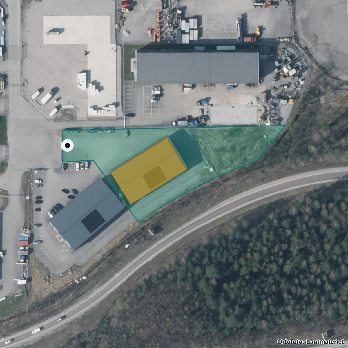 Flygbild över Yrkesutbildningscenter - Kunskapscompaniet, ortofoto från Lantmäteriet