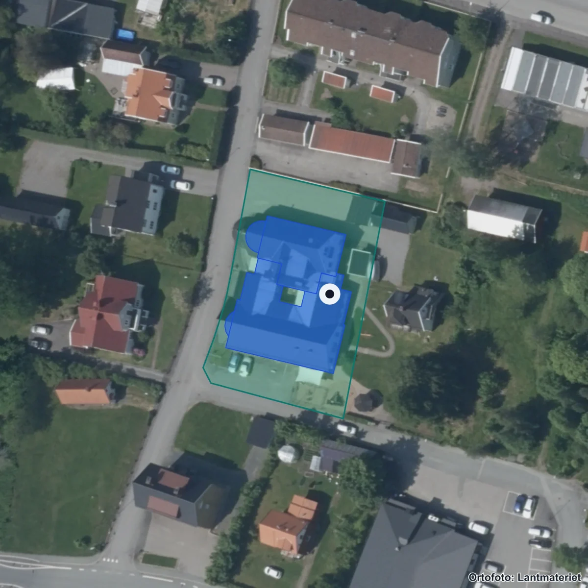 Flygbild över Klippan, ortofoto från Lantmäteriet