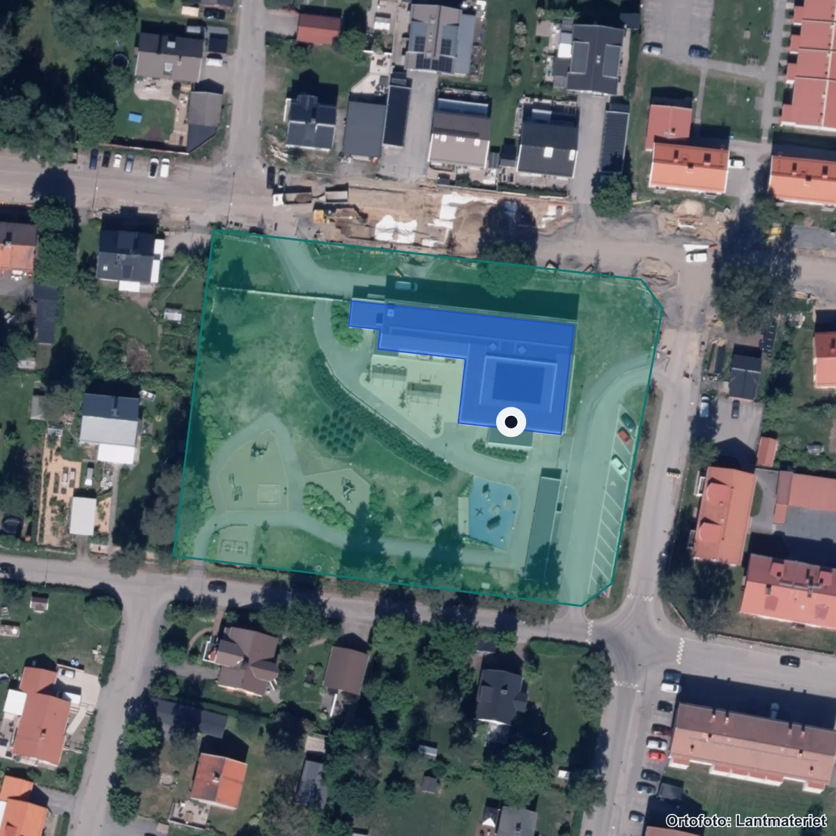 Flygbild över Förskolan Böle, ortofoto från Lantmäteriet