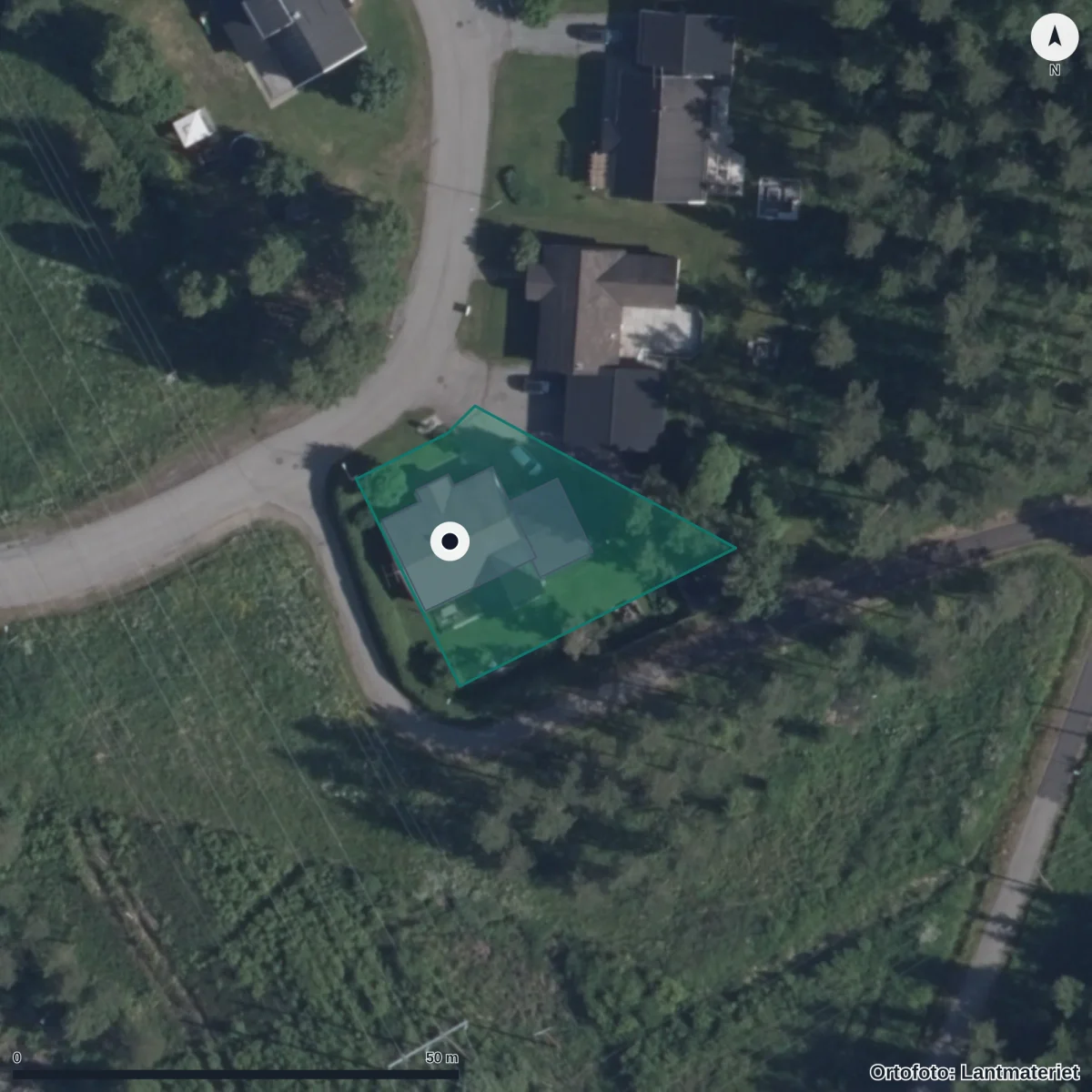 Flygbild över Västermalms Förskola, ortofoto från Lantmäteriet