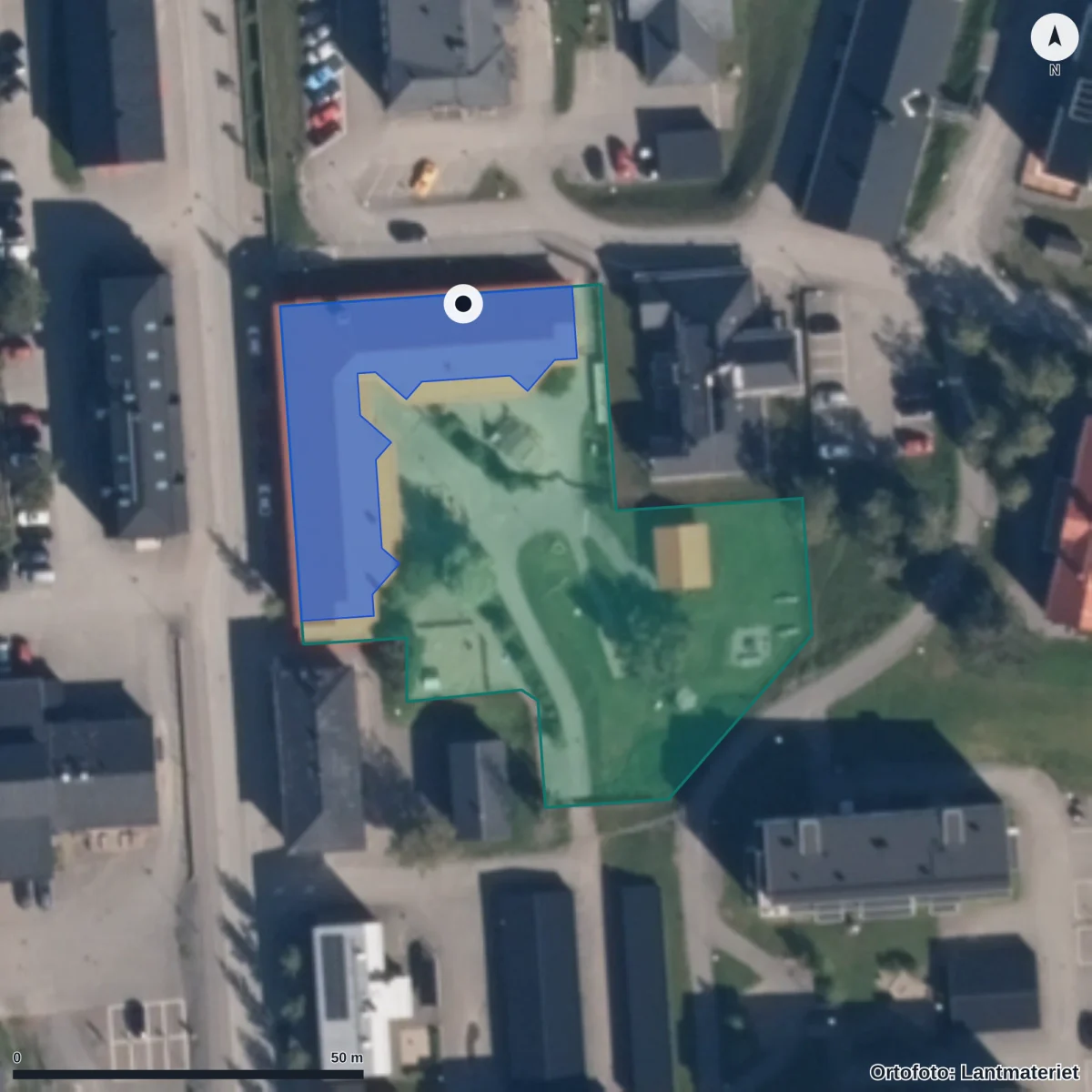 Flygbild över Stadsdel Norr, ortofoto från Lantmäteriet